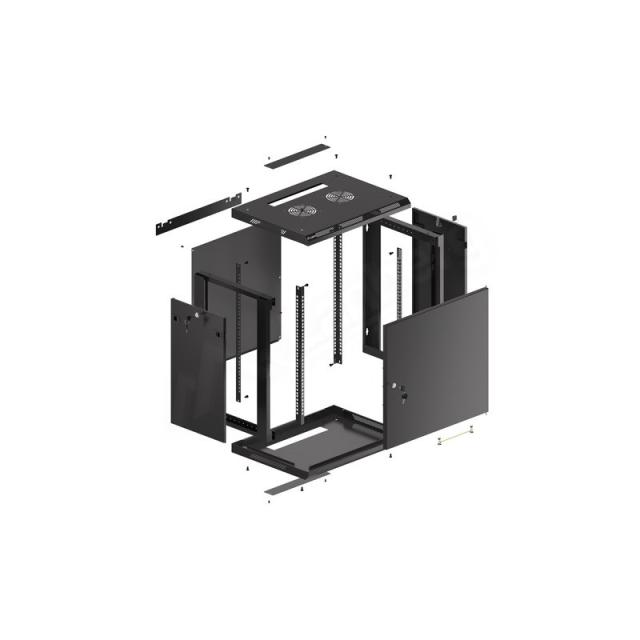 Lanberg - WF01-6412-00B armario rack 12U Bastidor de pared Negro