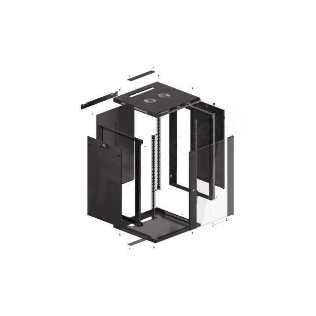 Lanberg - WF01-6618-10B armario rack 18U Bastidor de pared Negro