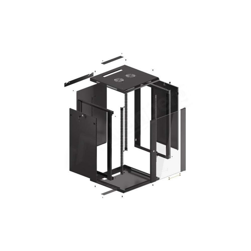 Lanberg - WF01-6618-10B armario rack 18U Bastidor de pared Negro