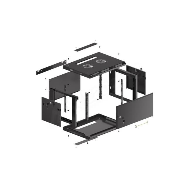 Lanberg - WF01-6406-00B armario rack 6U Bastidor de pared Negro