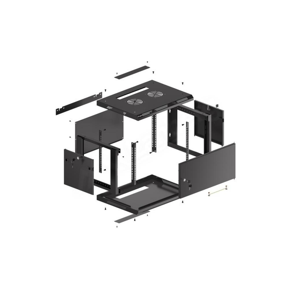 Lanberg - WF01-6406-00B armario rack 6U Bastidor de pared Negro