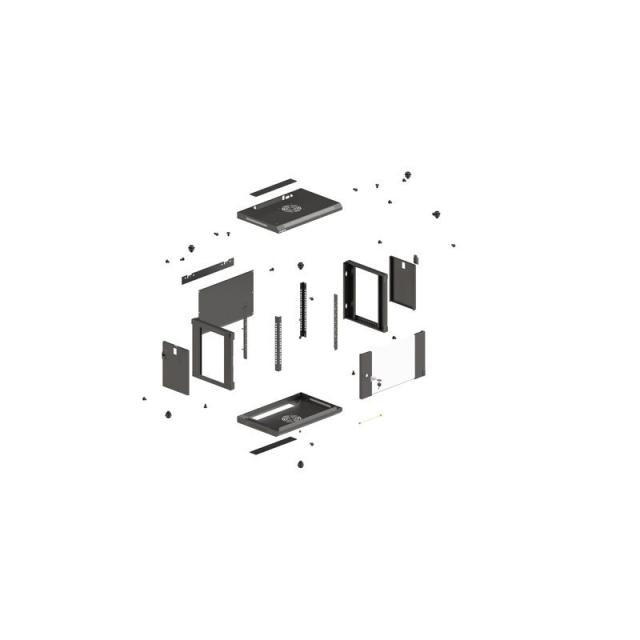 Lanberg - WF03-5309-10B armario rack 9U Bastidor de pared Negro