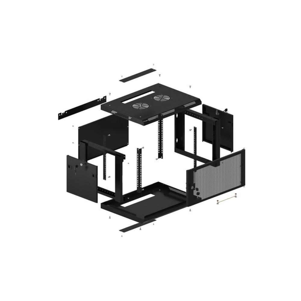 Lanberg - WF01-6406-23B armario rack 6U Bastidor de pared Negro