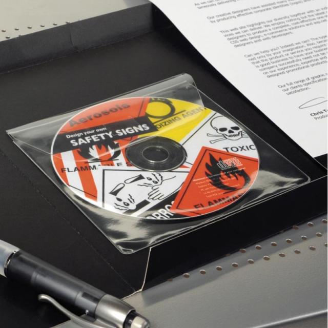 L - CD/DVD Pockets with flap Funda 1 discos Blanco