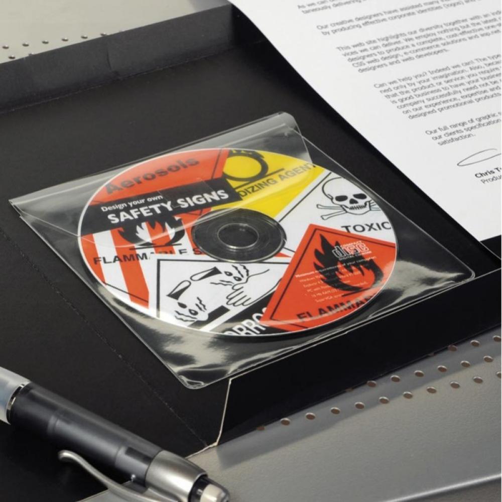 L - CD/DVD Pockets with flap Funda 1 discos Blanco