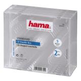 Hama - CD Double Jewel Case, Pack 5 2 discos Transparente
