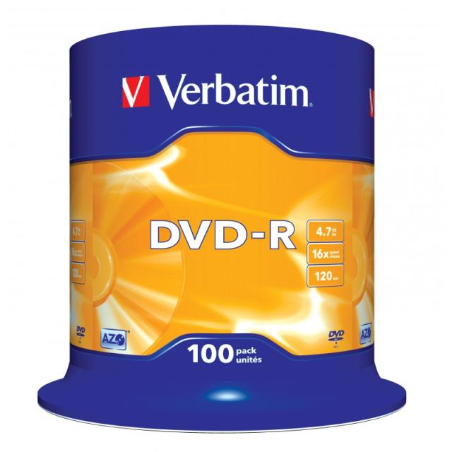 Verbatim - DVD-R Matt Silver 4,7 GB 100 pieza(s)
