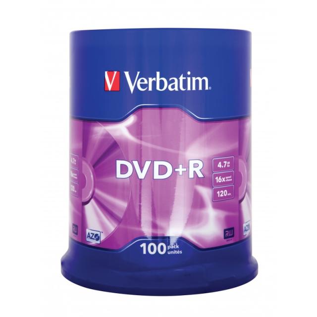 Verbatim - DVD+R Matt Silver 4,7 GB 100 pieza(s)