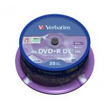 Verbatim - DVD+R Double Layer 8x Matt Silver 25pk Spindle 8,5 GB DVD+R DL 25 pieza(s)