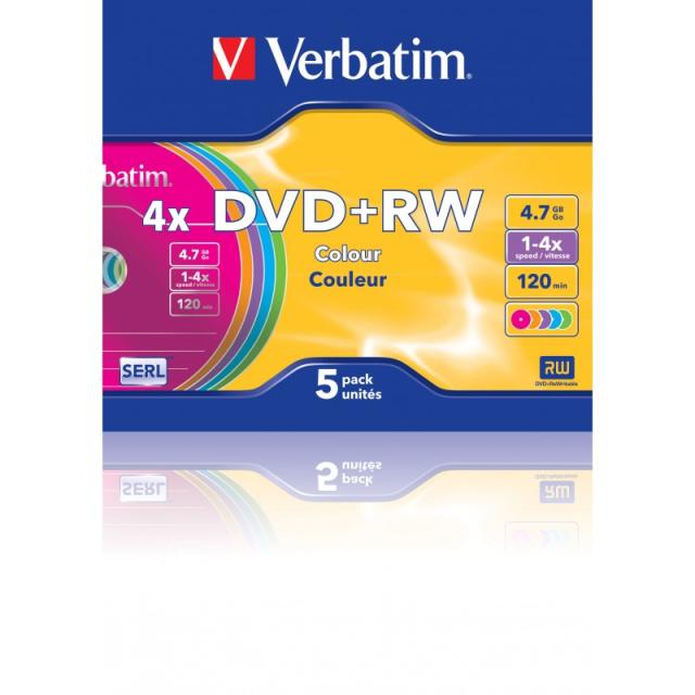 Verbatim - DVD+RW Colours 4,7 GB 5 pieza(s)