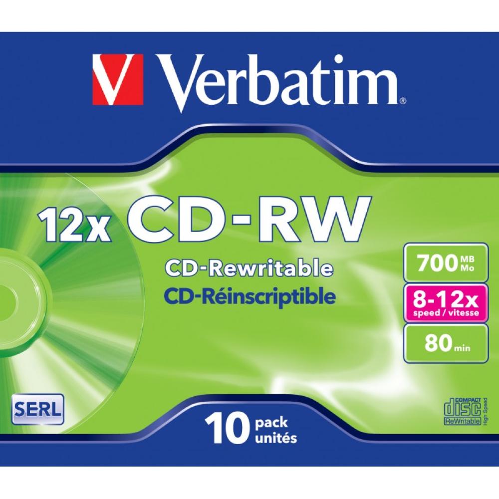 Verbatim - CD-RW 12x 700 MB 10 pieza(s) - 43148