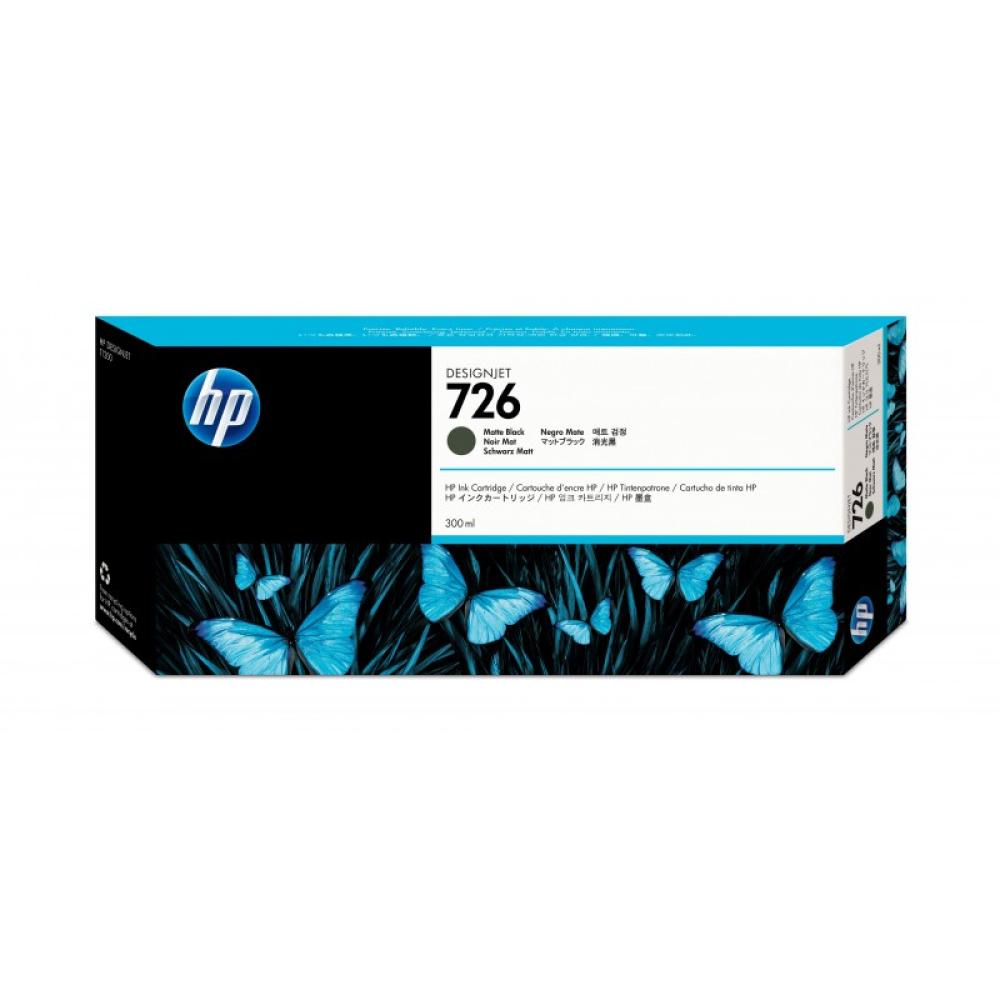 HP - Cartucho de tinta DesignJet 726 negro mate de 300 ml