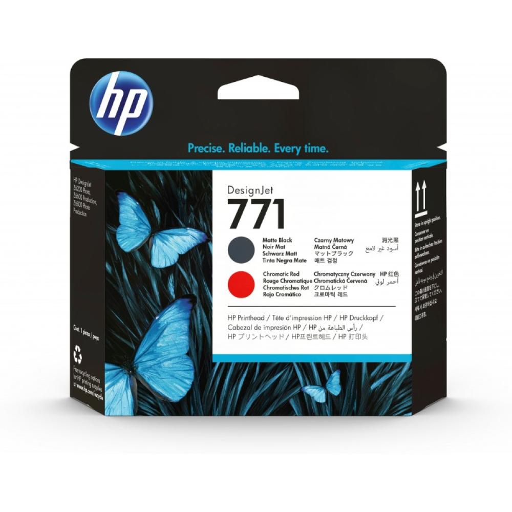 HP - Cabezal de impresión DesignJet 771 negro mate/rojo cromático