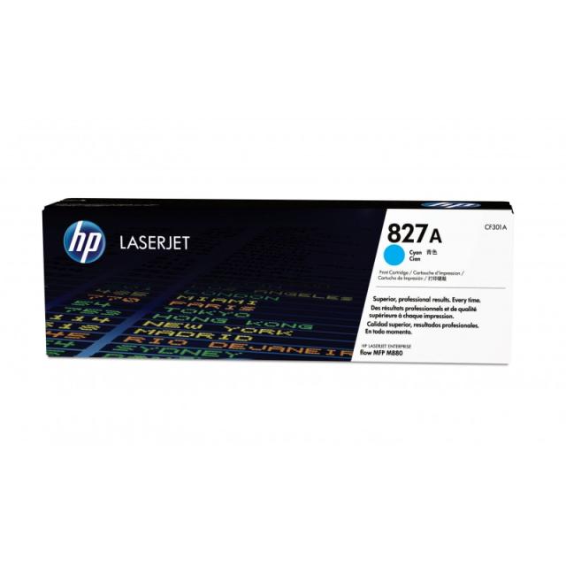 HP - Cartucho de tóner original LaserJet 827A cian
