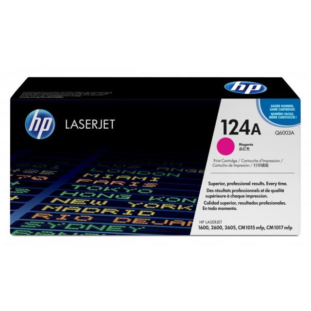 HP - Cartucho de tóner original LaserJet 124A magenta