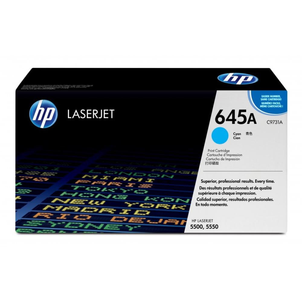 HP - Cartucho de tóner original LaserJet 645A cian