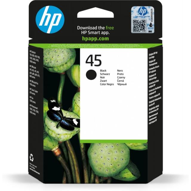 HP - Cartucho de tinta original 45 grande negro