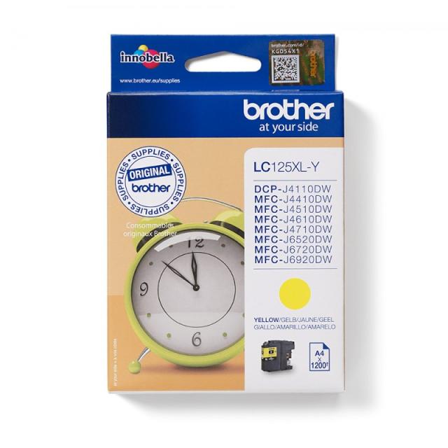 Brother - LC-125XLY cartucho de tinta 1 pieza(s) Original Amarillo