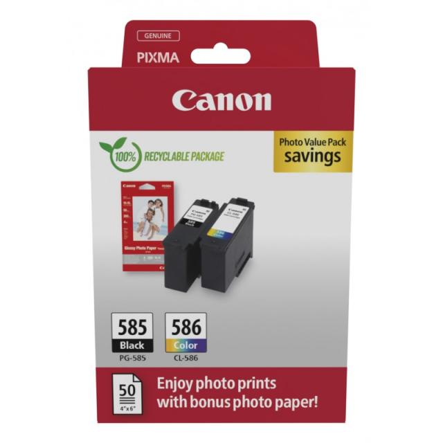 Canon - PG-585/CL-586 PVP cartucho de tinta 2 pieza(s) Original Negro, Cian, Magenta, Amarillo