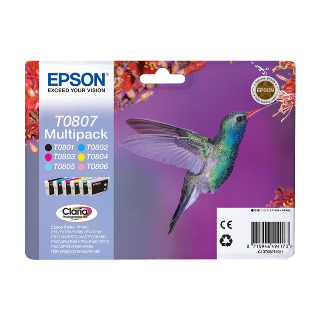 Epson - Hummingbird Multipack T0807 6 colores