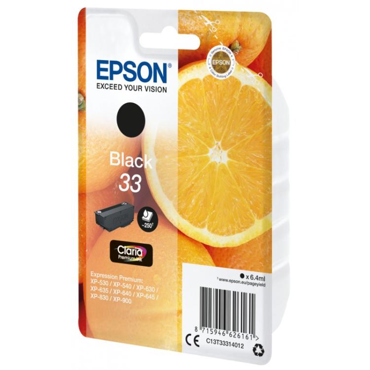Epson - Oranges Singlepack Black 33 Claria Premium Ink - C13T33314022