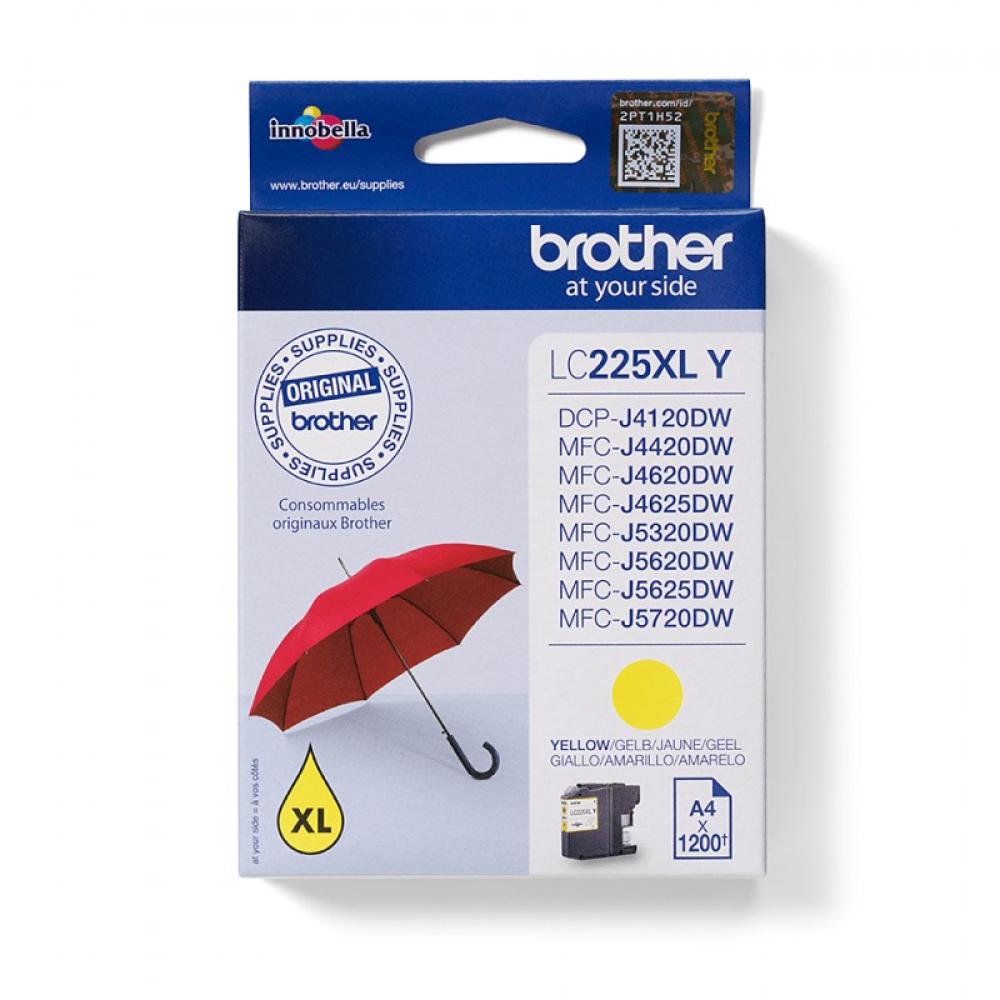 Brother - LC225XLY cartucho de tinta 1 pieza(s) Original Alto rendimiento (XL) Amarillo