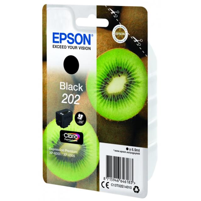 Epson - Kiwi Singlepack Black 202 Claria Premium Ink - C13T02E14020