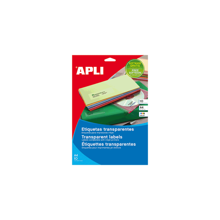 APLI - 10051 etiqueta de impresora Transparente