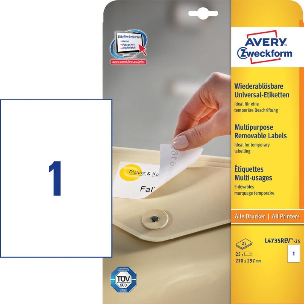 Avery - Etiquetas Removibles Blancas - L4735REV-25