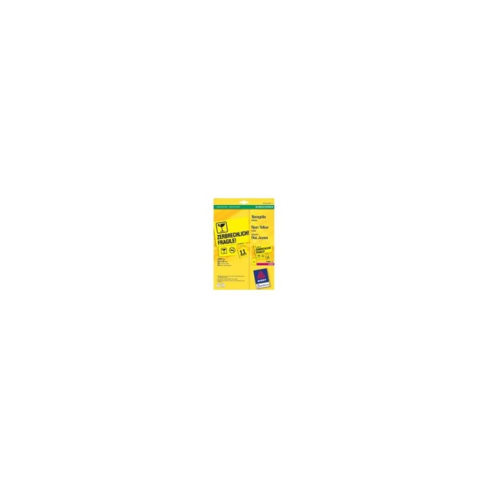 Avery - Labels Neon Yellow 210 x 297mm (20)