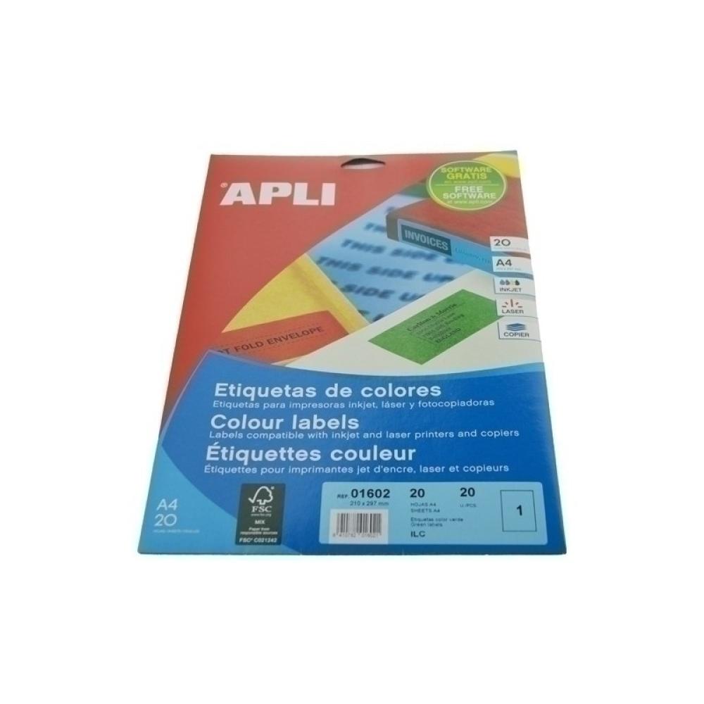 APLI - 01602 etiqueta de impresora Verde