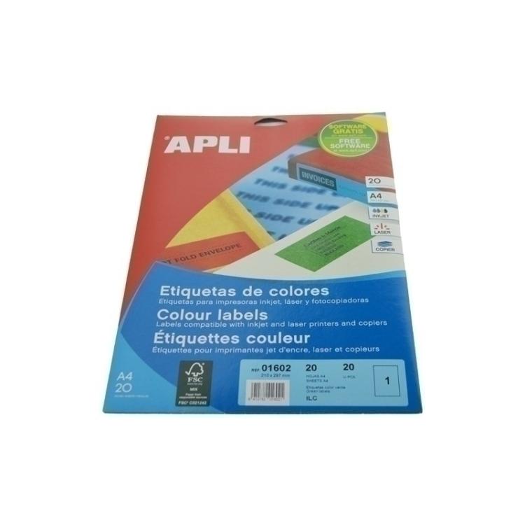 APLI - 01602 etiqueta de impresora Verde