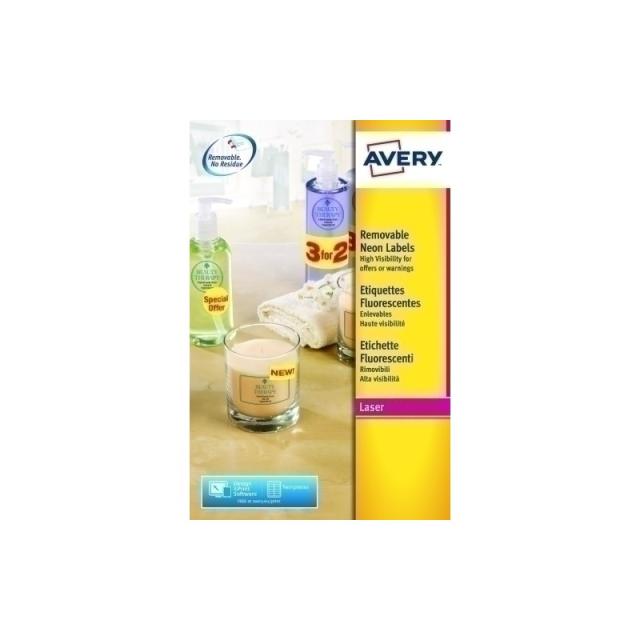 Avery - Labels Neon Red 210 x 297mm (20)