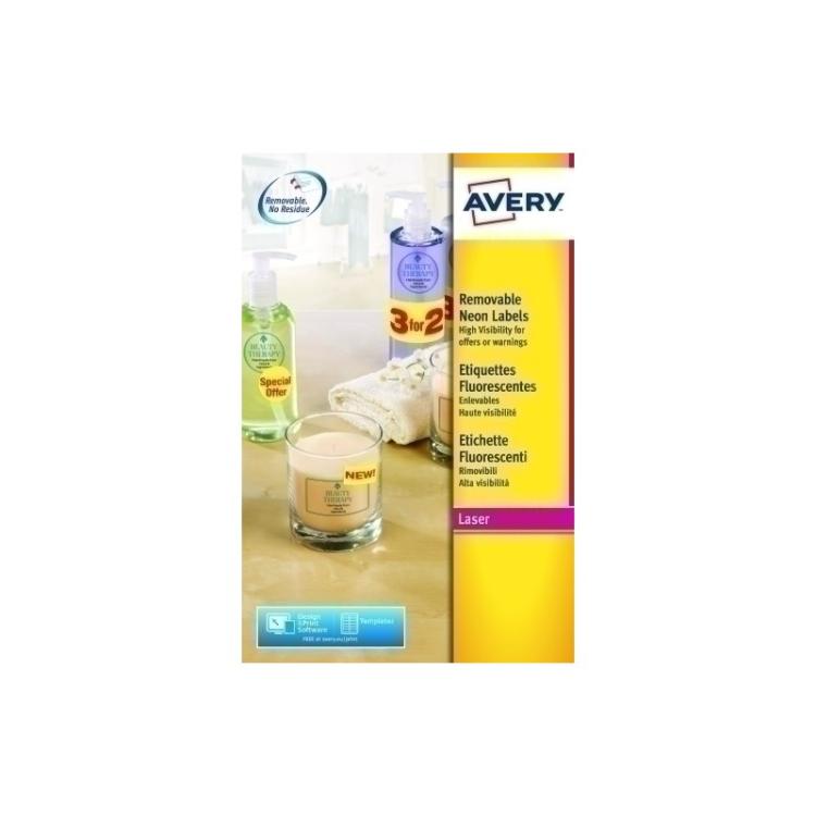 Avery - Labels Neon Red 210 x 297mm (20)
