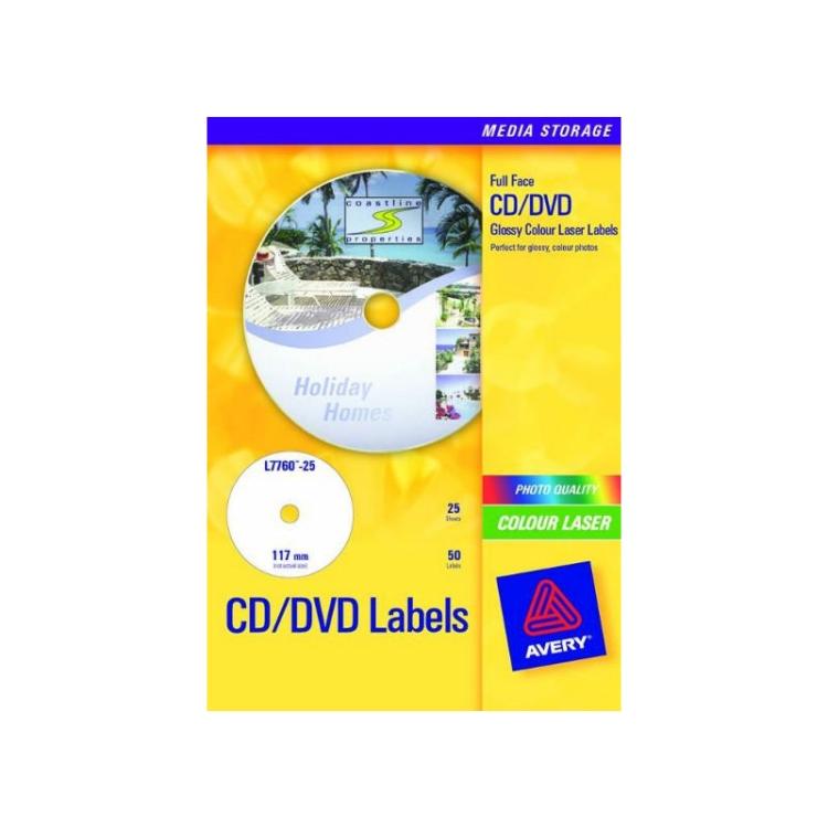 Avery - L7760-25 etiqueta de impresora Blanco