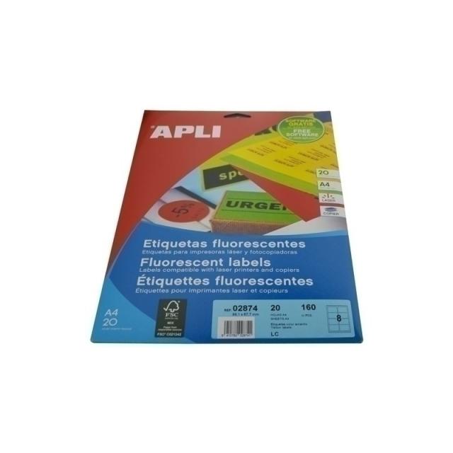APLI - 02874 etiqueta de impresora Amarillo