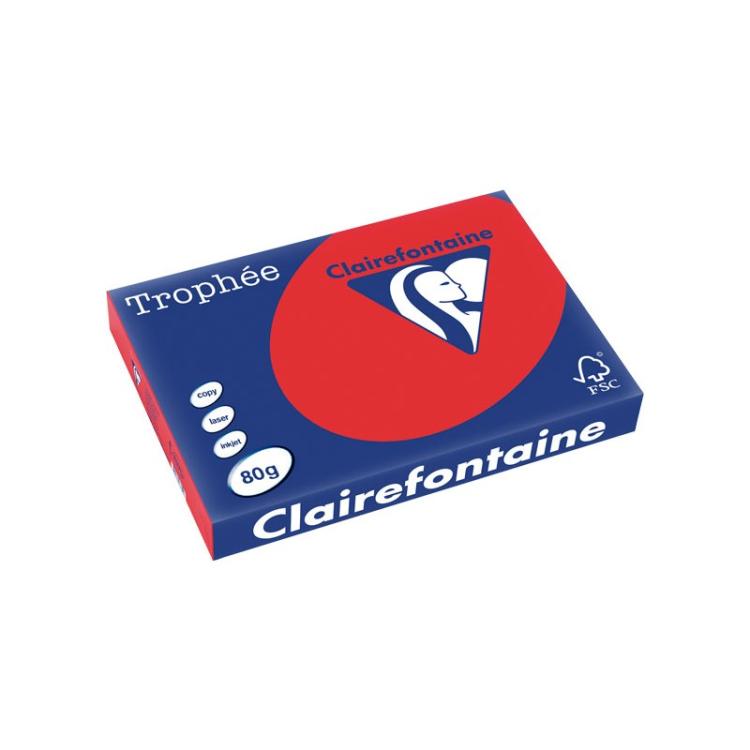 Clairefontaine - Trophée papel para impresora de inyección de tinta A3 (297x420 mm) 500 hojas Rojo