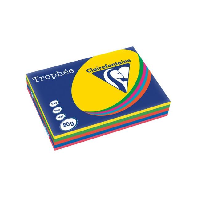 Clairefontaine - 1708C papel para impresora de inyección de tinta A3 (297x420 mm) 500 hojas Azul, Verde, Naranja, Rosa, Amarillo