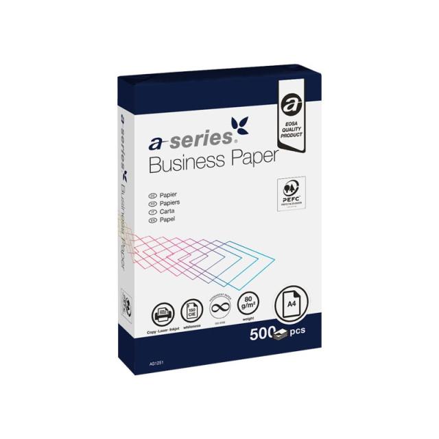 A - SERIES - CAJA 5 PAQ. 500H PAPEL A-SERIES BUSINESS A4 80GR