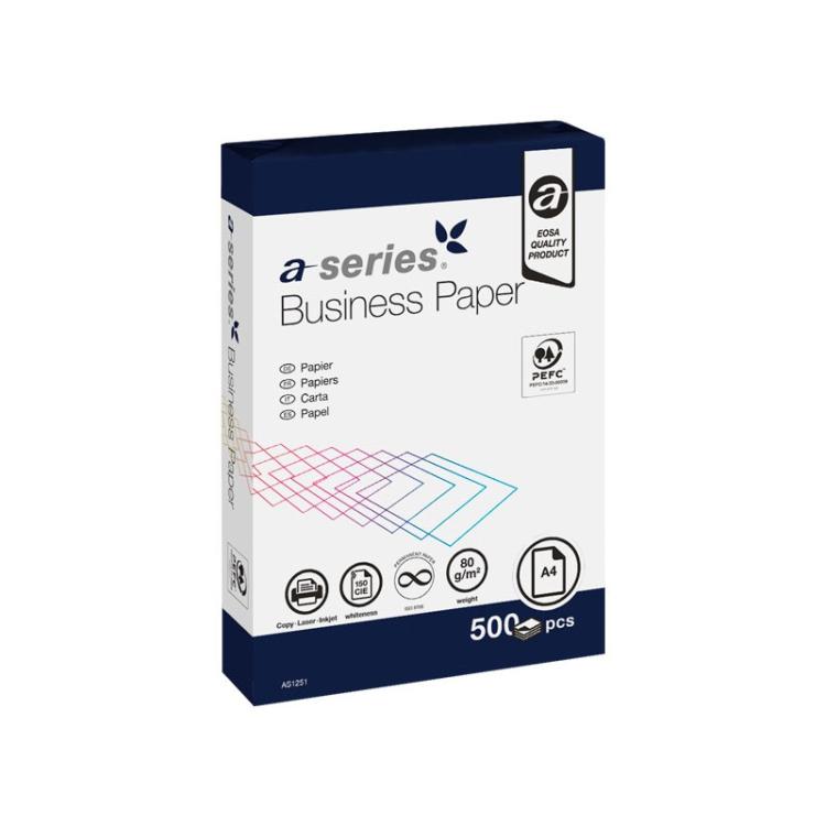 A - SERIES - CAJA 5 PAQ. 500H PAPEL A-SERIES BUSINESS A4 80GR