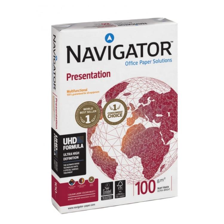 Navigator - PRESENTATION A4 papel para impresora de inyección de tinta A4 (210x297 mm) 500 hojas Blanco NAV100 - Pack 5