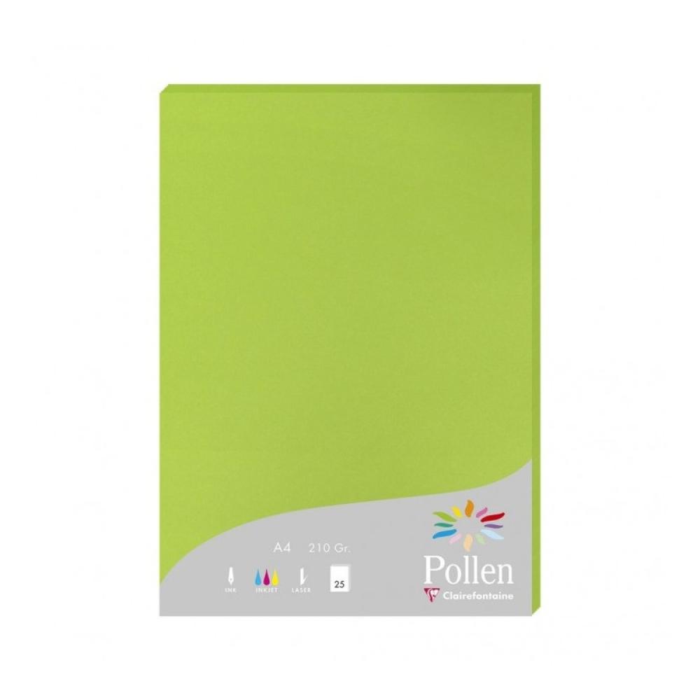Clairefontaine - Pollen papel para impresora de inyección de tinta A4 (210x297 mm) 25 hojas Verde - 3329680242157