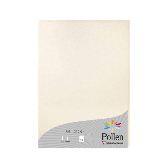 Clairefontaine - Pollen papel para impresora de inyección de tinta A4 (210x297 mm) 25 hojas Crema de color