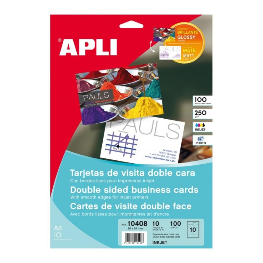 APLI - 10408 tarjeta de visita Inyección de tinta Blanco 10 pieza(s)