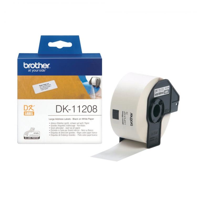 Brother - DK-11208 cinta para impresora de etiquetas Negro sobre blanco DK-11208 - Pack de 3 unidades