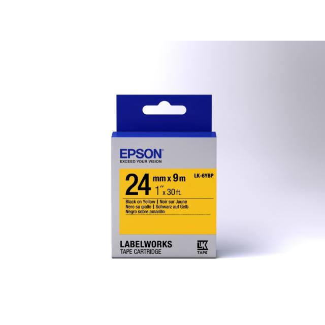 Epson - Cinta color pastel - LK-6YBP negro/amarillo pastel 24/9