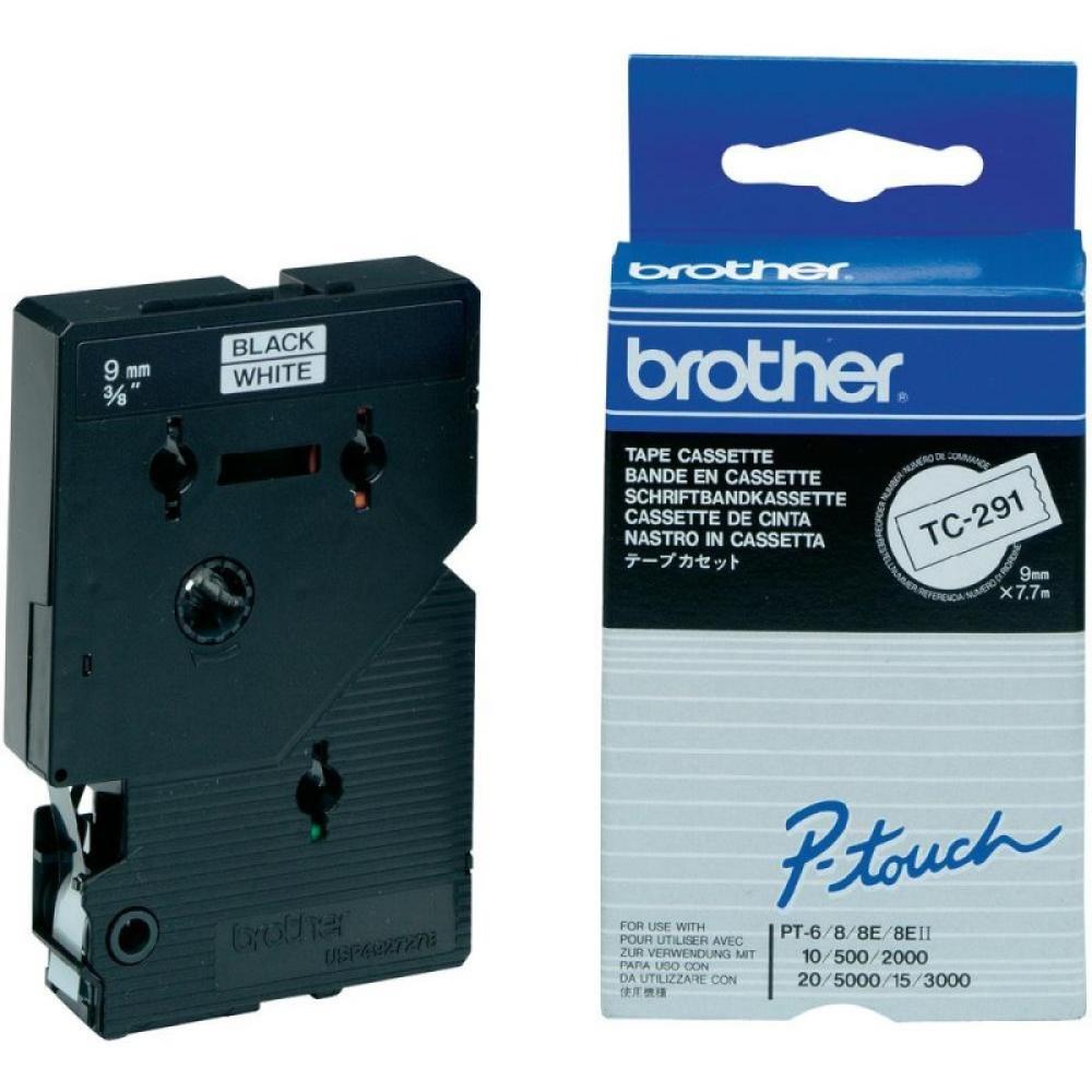 Brother - TC-291 cinta para impresora de etiquetas Negro sobre blanco