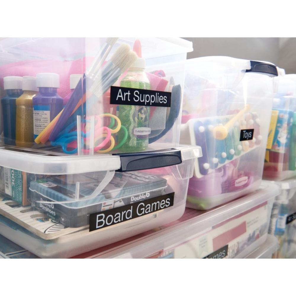 DYMO - D1 etiquetas auténticas / impresión blanca sobre fondo negro / 19 mm × 7 m / etiquetas autoadhesivas para etiquetadoras L