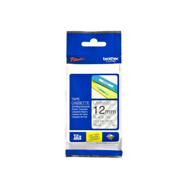 Brother - TZE-131 cinta para impresora de etiquetas Negro sobre transparente