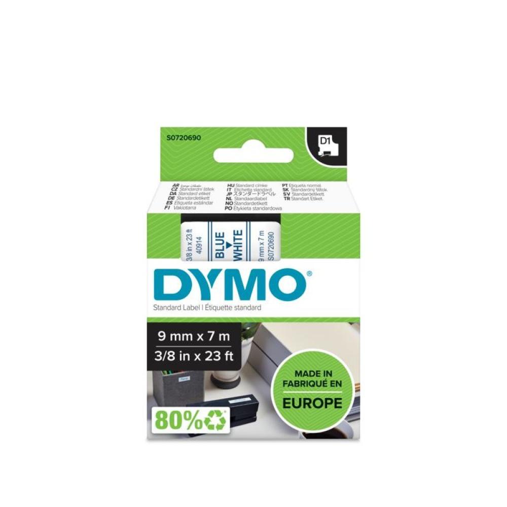 DYMO - D1 etiquetas auténticas / impresión azul sobre fondo blanco / 9 mm × 7 m / etiquetas autoadhesivas para etiquetadoras Lab